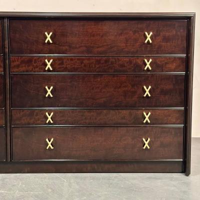 John Stuart Mid Century Modern Paul Frankl Mahogany Dresser Stamped John Stuart Brass