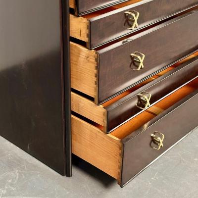 John Stuart Mid Century Modern Paul Frankl Mahogany Dresser Stamped John Stuart Brass