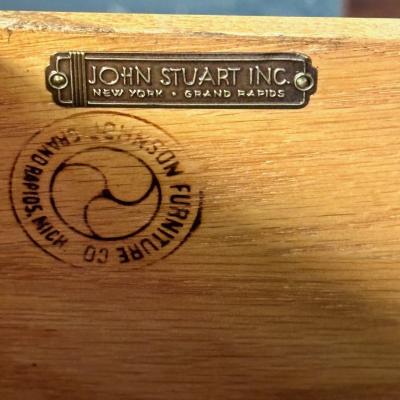 John Stuart Mid Century Modern Paul Frankl Mahogany Dresser Stamped John Stuart Brass
