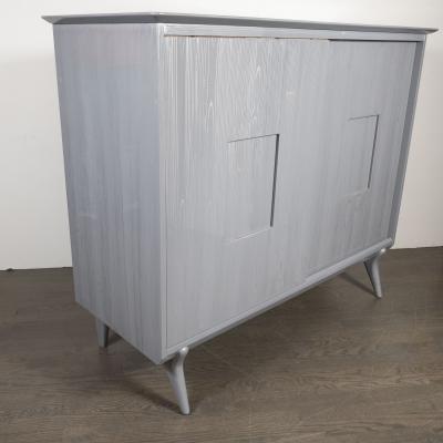 John Stuart Mid Century Modern Silver Cerused Oak Cabinet by John Stuart Inc