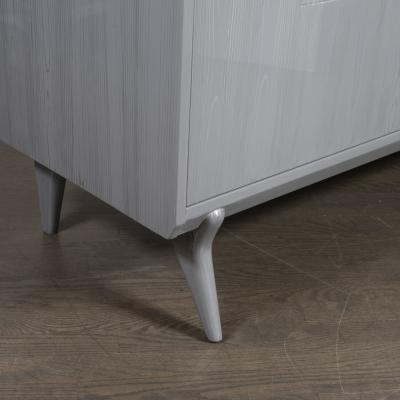 John Stuart Mid Century Modern Silver Cerused Oak Cabinet by John Stuart Inc