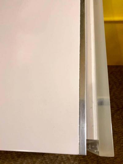 John Stuart Mid Century Modern White Dresser or Commode with Lucite Sides by John Stuart