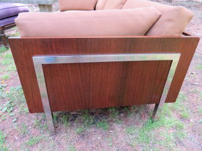 John Stuart Outrageous Milo Baughman Style Rosewood Chrome Case Sofa John Stuart