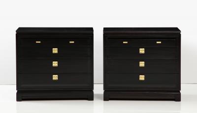 John Stuart Pair of 1960s John Stuart Ebonized Dressers 