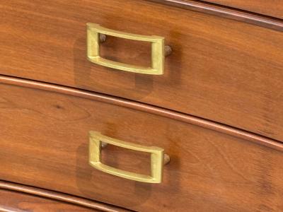 John Stuart Paul Frankl John Stuart Concave Nightstands Walnut Brass USA 1950s
