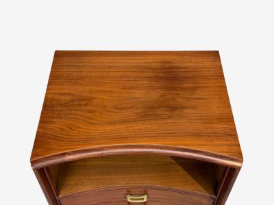 John Stuart Paul Frankl John Stuart Concave Nightstands Walnut Brass USA 1950s