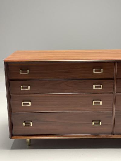 John Stuart Paul Frankl John Stuart Mid Century Modern Dresser Walnut Brass USA 1950s