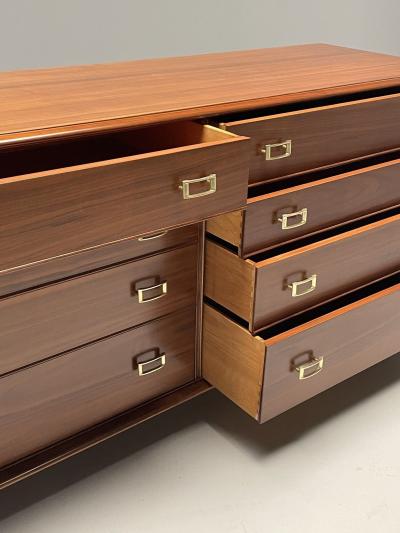 John Stuart Paul Frankl John Stuart Mid Century Modern Dresser Walnut Brass USA 1950s