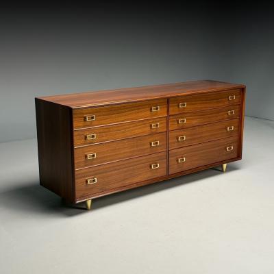 John Stuart Paul Frankl John Stuart Mid Century Modern Dresser Walnut Brass USA 1950s