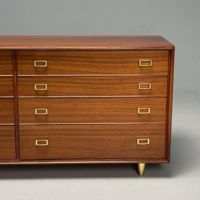 John Stuart Paul Frankl John Stuart Mid Century Modern Dresser Walnut Brass USA 1950s