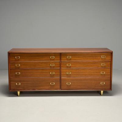 John Stuart Paul Frankl John Stuart Mid Century Modern Dresser Walnut Brass USA 1950s