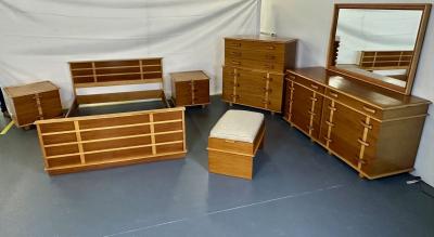 John Stuart Rare Mid Century Modern Paul Frankl for John Stuart Complete 1950s Bedroom Set
