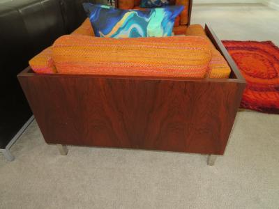 John Stuart Spectacular Pair Milo Baughman Style Rosewood Cube Lounge Chairs by John Stuart