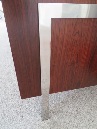 John Stuart Spectacular Pair Milo Baughman Style Rosewood Cube Lounge Chairs by John Stuart