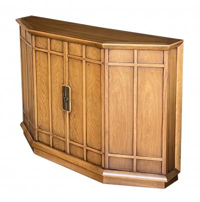 John Van Koert An American 1960s Tri front Walnut 2 Door Cabinet by John Van Koert for Drexel