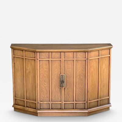 John Van Koert An American 1960s Tri front Walnut 2 Door Cabinet by John Van Koert for Drexel