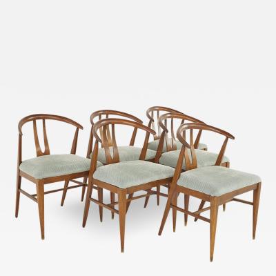 John Van Koert John Van Koert for Drexel Mid Century Walnut Dining Chairs Set of 6