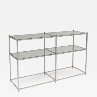 John Vesey Aluminum and Brass Console Table with Shelves John Vesey