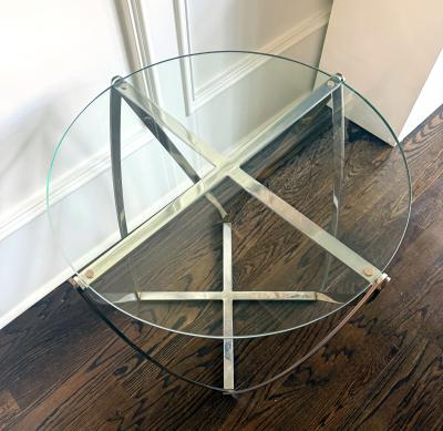 John Vesey Barrel Form Brass Accent Side Table by John Vesey