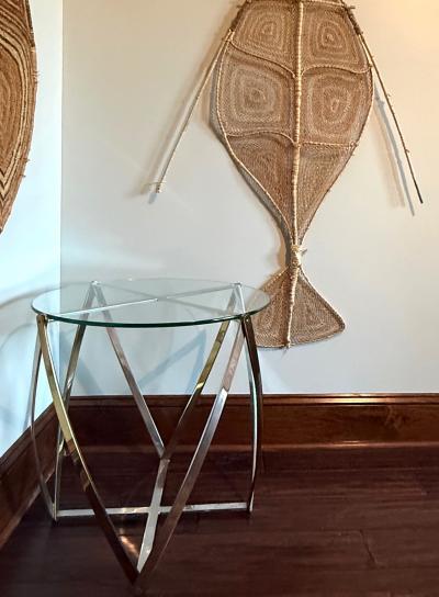 John Vesey Barrel Form Brass Accent Side Table by John Vesey