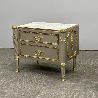 John Vesey Hollywood Regency John Vessey Style Steel Nightstands End Tables Bronze COM