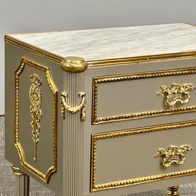 John Vesey Hollywood Regency John Vessey Style Steel Nightstands End Tables Bronze COM