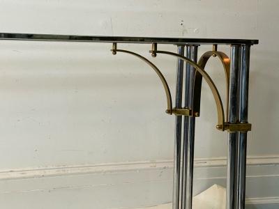 John Vesey MODERNIST1970S CHROME AND BRASS CONSOLE IN THE MANNER OF JOHN VESEY