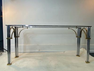 John Vesey MODERNIST1970S CHROME AND BRASS CONSOLE IN THE MANNER OF JOHN VESEY