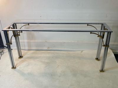 John Vesey MODERNIST1970S CHROME AND BRASS CONSOLE IN THE MANNER OF JOHN VESEY
