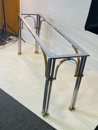 John Vesey MODERNIST1970S CHROME AND BRASS CONSOLE IN THE MANNER OF JOHN VESEY