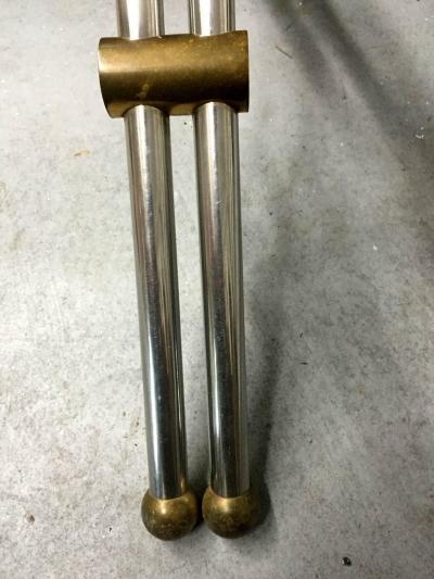 John Vesey Rare Brass and Chrome Table by John Vesey