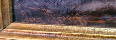 John W Morris Pair of 19C Oils on Canvas of Highland Cattle by John W Morris