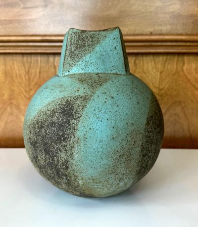 John Ward Ceramic Vessel with Geometrical Glaze by John Ward