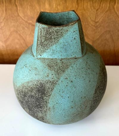 John Ward Ceramic Vessel with Geometrical Glaze by John Ward