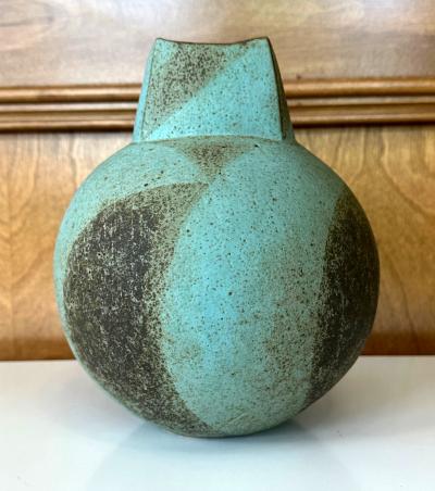John Ward Ceramic Vessel with Geometrical Glaze by John Ward