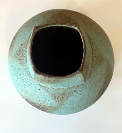 John Ward Ceramic Vessel with Geometrical Glaze by John Ward