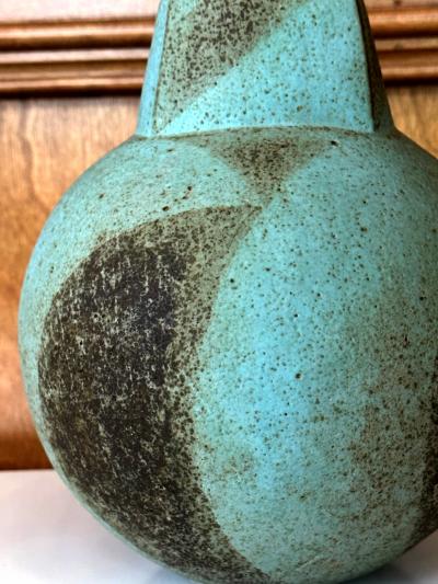 John Ward Ceramic Vessel with Geometrical Glaze by John Ward