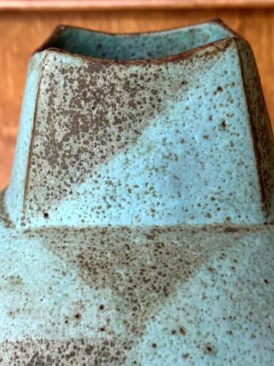 John Ward Ceramic Vessel with Geometrical Glaze by John Ward