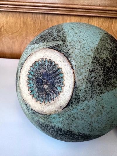 John Ward Ceramic Vessel with Geometrical Glaze by John Ward