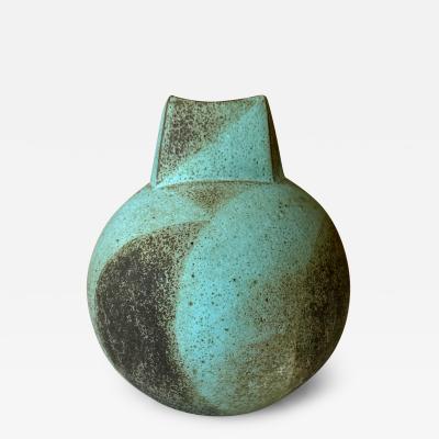 John Ward Ceramic Vessel with Geometrical Glaze by John Ward