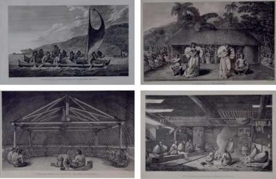 John Webber A Group of Four 18th Century Engravings from Captain Cooks 3rd Voyage Journal