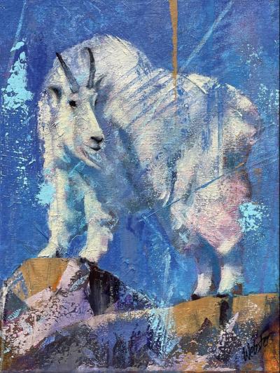 John Webster Goat Study Blue