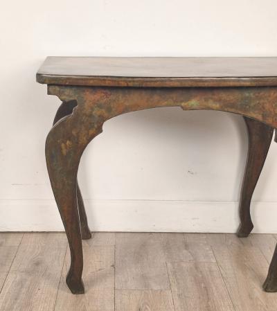 John Wheatman Custom Copper Top Table with Antique Legs
