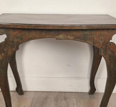 John Wheatman Custom Copper Top Table with Antique Legs