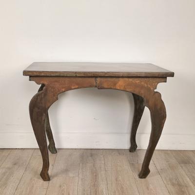 John Wheatman Custom Copper Top Table with Antique Legs
