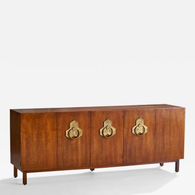 John Widdcomb Cabinet with Wood and Brass USA 1950s