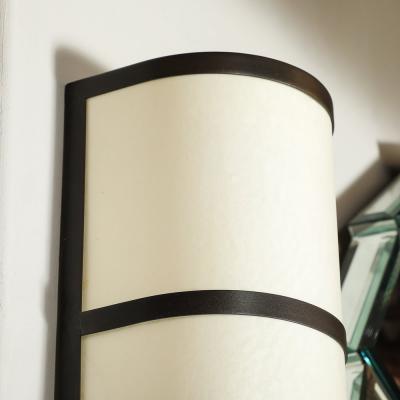 John Wigmore Pair of Modernist Sconces in Vellum Oil Rubbed Bronze signed John Wigmore