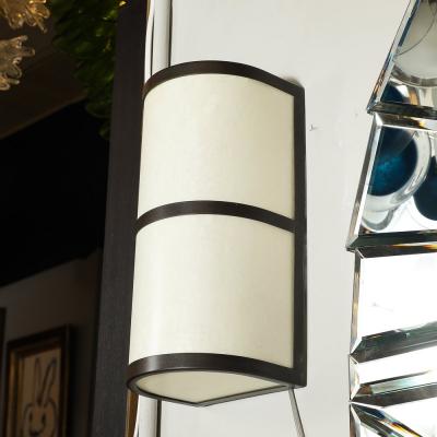 John Wigmore Pair of Modernist Sconces in Vellum Oil Rubbed Bronze signed John Wigmore