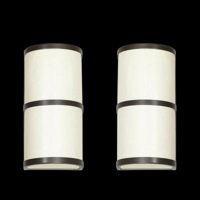 John Wigmore Pair of Modernist Sconces in Vellum Oil Rubbed Bronze signed John Wigmore