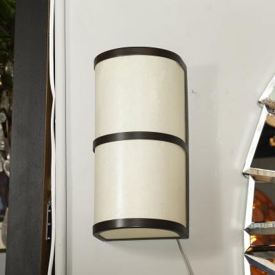 John Wigmore Pair of Modernist Sconces in Vellum Oil Rubbed Bronze signed John Wigmore